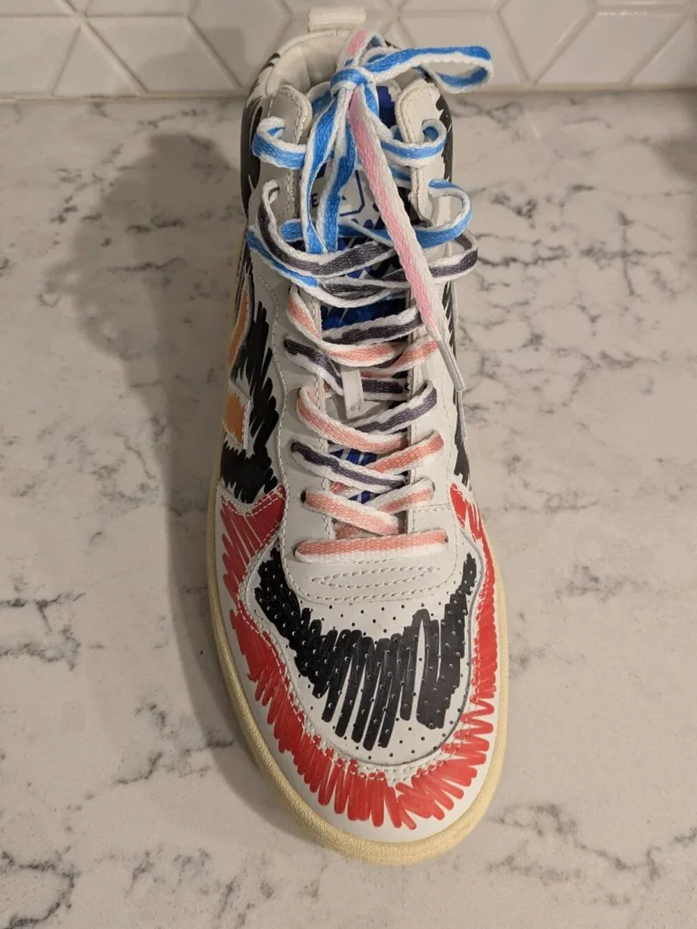 Marni x Veja V-15 High Multicolor Scribble VQ0202884B size 9
